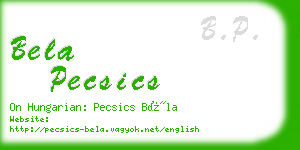 bela pecsics business card